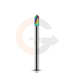 Fresa para Chanfro em Alumínio 3.0mm x 90º Metal Duro HRC70 Cobertura DLC
