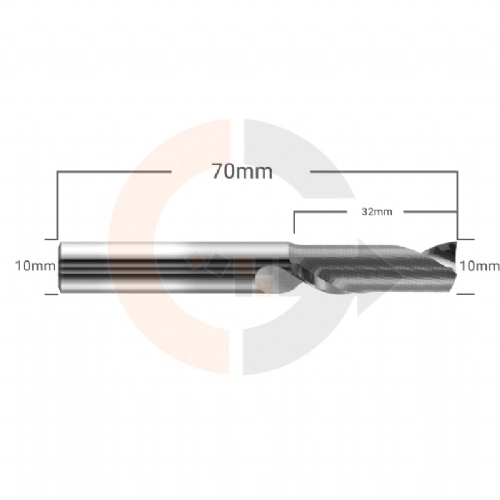Ampliar foto Fresa Para Aluminio 1 Corte HRC55 10mm x 32mm Metal Duro Ampliar foto Fresa Para Aluminio 1 Corte HRC55 10mm x 32mm Metal Duro