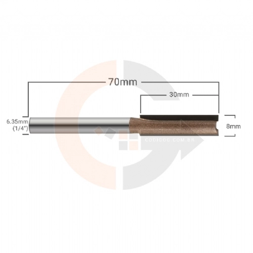 Ampliar foto Fresa Reta Paralela 8mm x 30mm para Tupia Ampliar foto Fresa Reta Paralela 8mm x 30mm para Tupia