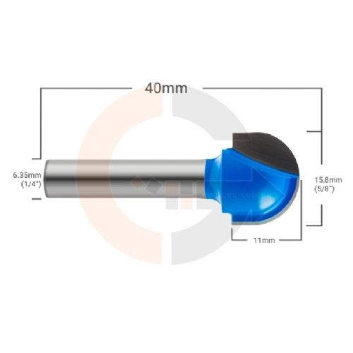 Ampliar foto Fresa Esferica para Madeira e MDF 5 8 15.87mm Ampliar foto Fresa Esferica para Madeira e MDF 5 8 15.87mm