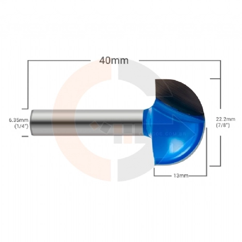 Ampliar foto Fresa Esferica para Madeira e MDF 7 8 22.22mm Ampliar foto Fresa Esferica para Madeira e MDF 7 8 22.22mm