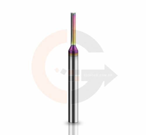 Fresa TCT 2 cortes retos 3mmx20mm Haste 1 4   Cobertura DLC