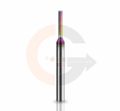 Fresa TCT 2 cortes retos 3mmx20mm Haste 1/4 - Cobertura DLC