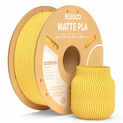 Filamento PLA Matte Fosco Amarelo Sol   Sunshine Yellow   Elegoo   1.75mm 1kg 