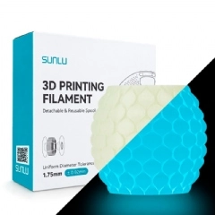 Filamento Sunlu PLA Glow In The Dark Branco pra Azul - 1.75mm 1kg 