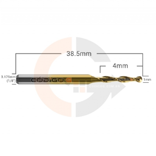 Ampliar foto Fresa Esferica Ball Nose 1.0mm x 4mm com Titanio Ampliar foto Fresa Esferica Ball Nose 1.0mm x 4mm com Titanio