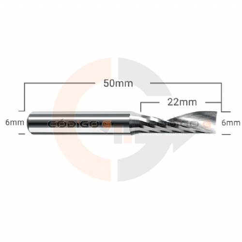 Ampliar foto Fresa 1 Corte para acrilico e outros plasticos 6x6x22mm Metal Duro Ampliar foto Fresa 1 Corte para acrilico e outros plasticos 6x6x22mm Metal Duro