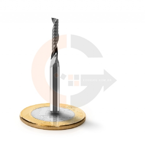Fresa 1 Corte para acrilico e outros plasticos 4mmx22mm Metal Duro Fresa 1 Corte para acrilico e outros plasticos 4mmx22mm Metal Duro