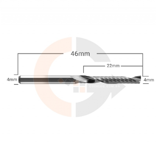 Ampliar foto Fresa 1 Corte para acrilico e outros plasticos 4mmx22mm Metal Duro Ampliar foto Fresa 1 Corte para acrilico e outros plasticos 4mmx22mm Metal Duro