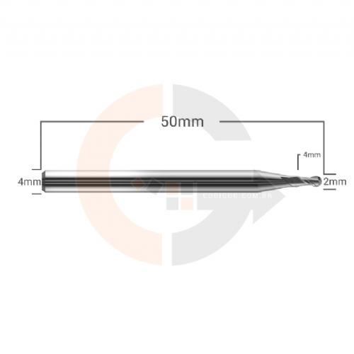 Ampliar foto Fresa esferica de 2 cortes HRC55 para aluminio 2mm x 4mm Ampliar foto Fresa esferica de 2 cortes HRC55 para aluminio 2mm x 4mm