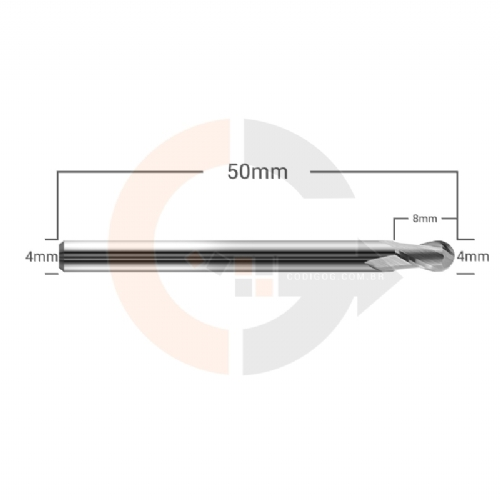 Ampliar foto Fresa esferica de 2 cortes HRC55 para aluminio 4mm x 8mm Ampliar foto Fresa esferica de 2 cortes HRC55 para aluminio 4mm x 8mm