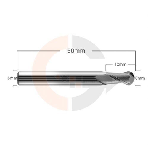 Ampliar foto Fresa esferica de 2 cortes HRC55 para aluminio 6mm x 12mm Ampliar foto Fresa esferica de 2 cortes HRC55 para aluminio 6mm x 12mm