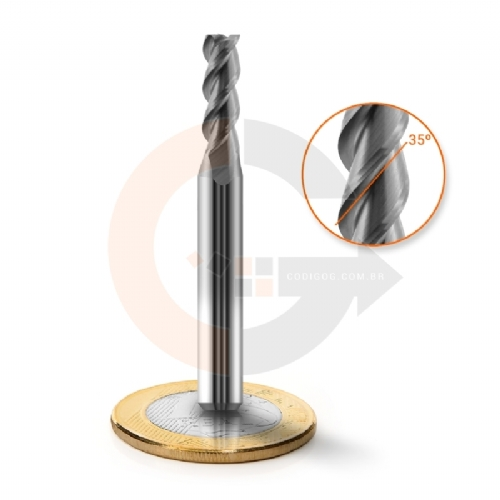 Fresa Topo 3 Cortes HRC45 5mmx15x6 Corte a 35 graus Fresa Topo 3 Cortes HRC45 5mmx15x6 Corte a 35 graus