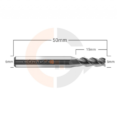 Ampliar foto Fresa Topo 3 Cortes HRC45 5mmx15x6 Corte a 35 graus Ampliar foto Fresa Topo 3 Cortes HRC45 5mmx15x6 Corte a 35 graus