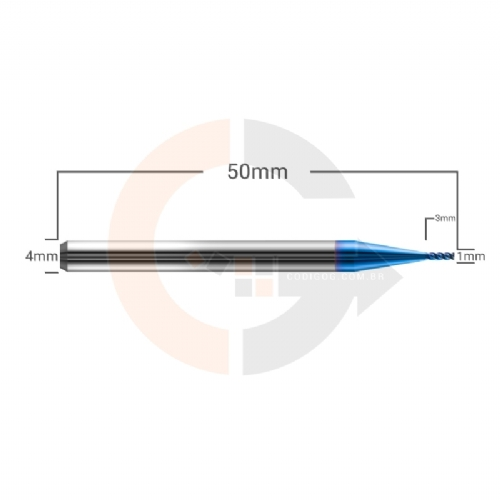 Ampliar foto Fresa de 4 cortes HRC65 para Ferro e Aco 1mm x 3mm Ampliar foto Fresa de 4 cortes HRC65 para Ferro e Aco 1mm x 3mm