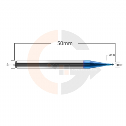 Ampliar foto Fresa esferica de 2 cortes HRC65 para Ferro e Aco 1mm x 2mm Ampliar foto Fresa esferica de 2 cortes HRC65 para Ferro e Aco 1mm x 2mm