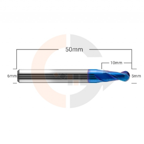 Ampliar foto Fresa esferica de 2 cortes HRC65 para Ferro e Aco 5mm x 10mm Ampliar foto Fresa esferica de 2 cortes HRC65 para Ferro e Aco 5mm x 10mm