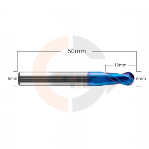 Ampliar foto Fresa esferica de 2 cortes HRC65 para Ferro e Aco 6mm x 12mm Ampliar foto Fresa esferica de 2 cortes HRC65 para Ferro e Aco 6mm x 12mm