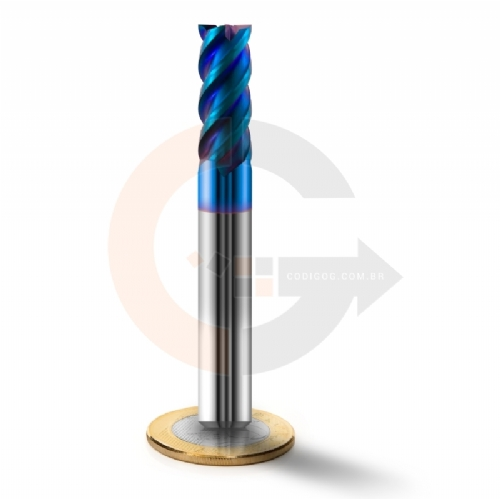 Fresa de 4 cortes HRC65 para Ferro e Aco 10mm x 25mm Fresa de 4 cortes HRC65 para Ferro e Aco 10mm x 25mm