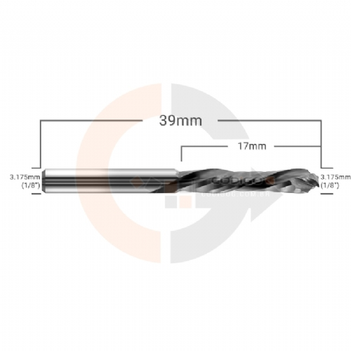 Ampliar foto Fresa de 2 cortes Up e Down cut 3.175mm x 17mm Ampliar foto Fresa de 2 cortes Up e Down cut 3.175mm x 17mm