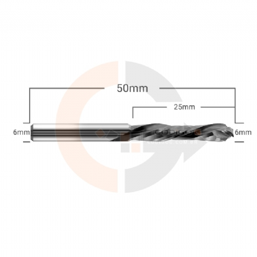 Ampliar foto Fresa de 2 cortes Up e Down cut 6mm x 25mm Ampliar foto Fresa de 2 cortes Up e Down cut 6mm x 25mm