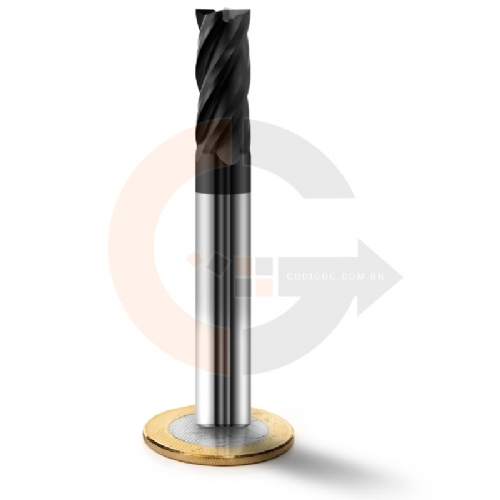 Fresa Topo 4 Cortes HRC45 10mm x 25mm cobertura AlTin Fresa Topo 4 Cortes HRC45 10mm x 25mm cobertura AlTin