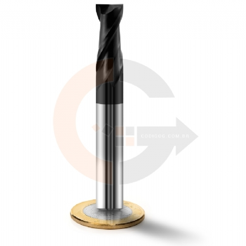 Fresa Topo 2 Cortes HRC45 10mm x 25mm cobertura AlTin Fresa Topo 2 Cortes HRC45 10mm x 25mm cobertura AlTin