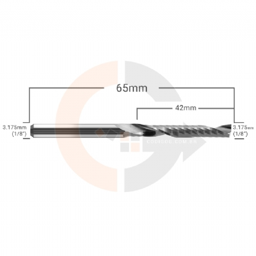 Ampliar foto Fresa 1 Corte para acrilico e outros plasticos 3.175mmx42mm Metal Duro Ampliar foto Fresa 1 Corte para acrilico e outros plasticos 3.175mmx42mm Metal Duro