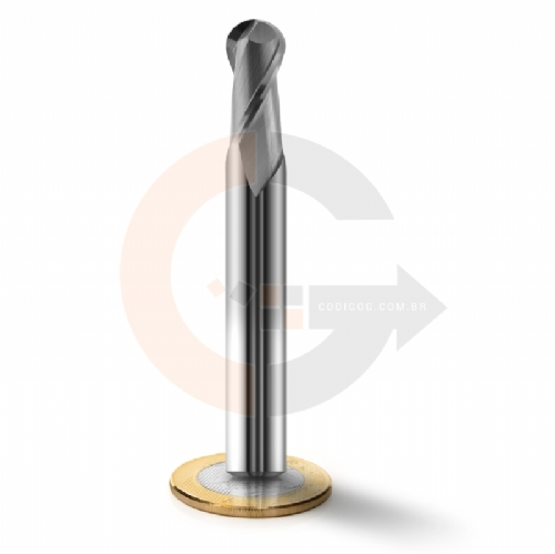 Fresa esferica de 2 cortes HRC55 para aluminio 10mm x 30mm Fresa esferica de 2 cortes HRC55 para aluminio 10mm x 30mm