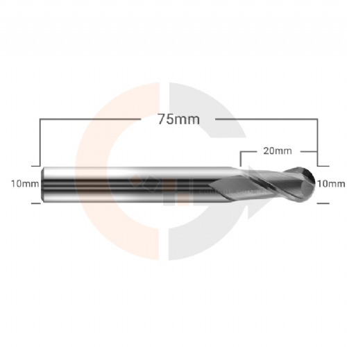 Ampliar foto Fresa esferica de 2 cortes HRC55 para aluminio 10mm x 30mm Ampliar foto Fresa esferica de 2 cortes HRC55 para aluminio 10mm x 30mm