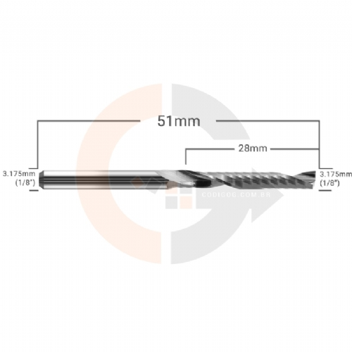 Ampliar foto Fresa Para Acrilico e Outros Plasticos 1 Corte 3.175mm x 28mm Metal Duro Ampliar foto Fresa Para Acrilico e Outros Plasticos 1 Corte 3.175mm x 28mm Metal Duro