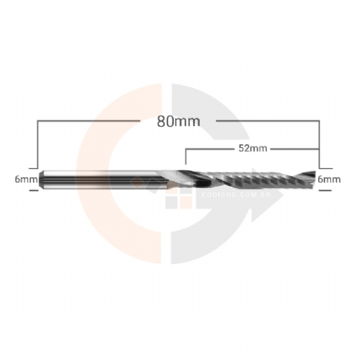 Ampliar foto Fresa Para Acrilico e Outros Plasticos 1 Corte 6.0mm x 52mm Metal Duro Ampliar foto Fresa Para Acrilico e Outros Plasticos 1 Corte 6.0mm x 52mm Metal Duro