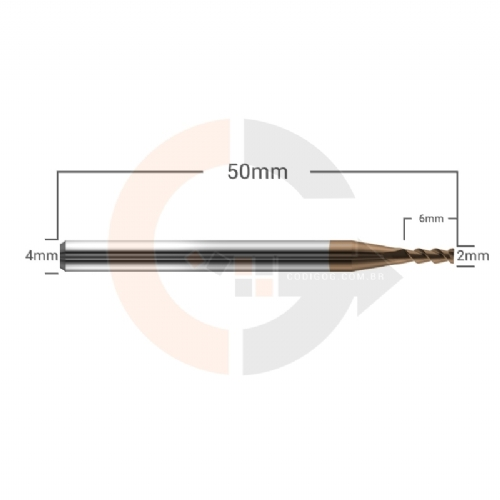 Ampliar foto Fresa Para Ferro e Aco 2 Cortes HRC55 2mm x 6mm Ampliar foto Fresa Para Ferro e Aco 2 Cortes HRC55 2mm x 6mm