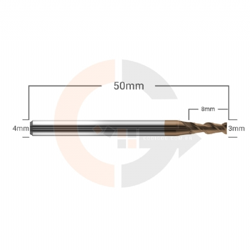 Ampliar foto Fresa Para Ferro e Aco 2 Cortes HRC55 3mm x 8mm Ampliar foto Fresa Para Ferro e Aco 2 Cortes HRC55 3mm x 8mm