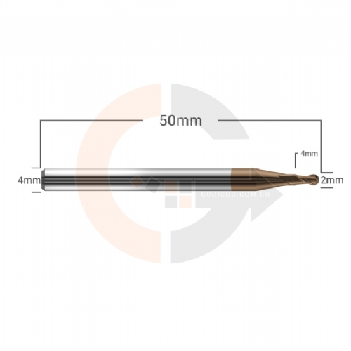 Ampliar foto Fresa Para Ferro e Aco Esferica 2 Cortes HRC55 2mm x 4mm Ampliar foto Fresa Para Ferro e Aco Esferica 2 Cortes HRC55 2mm x 4mm