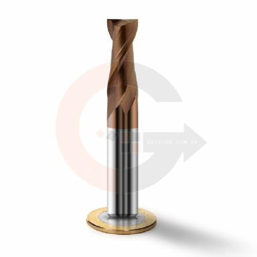 Fresa Para Ferro e Aco 2 Cortes HRC55 12mm x 30mm Fresa Para Ferro e Aco 2 Cortes HRC55 12mm x 30mm