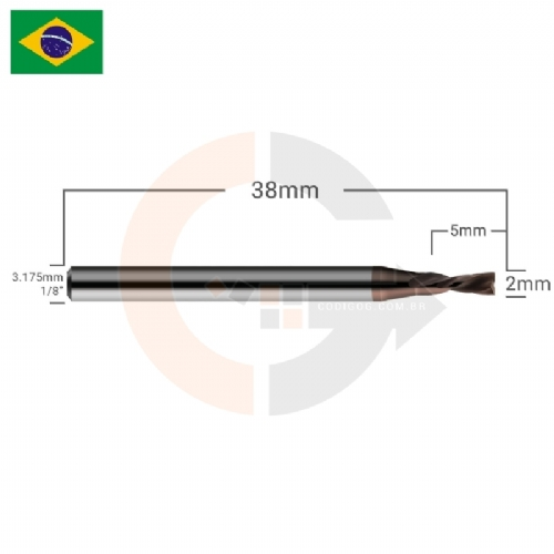 Ampliar foto Fresa down cut 2 cortes 2mm para chapas de aco inox e galvanizados Ampliar foto Fresa down cut 2 cortes 2mm para chapas de aco inox e galvanizados