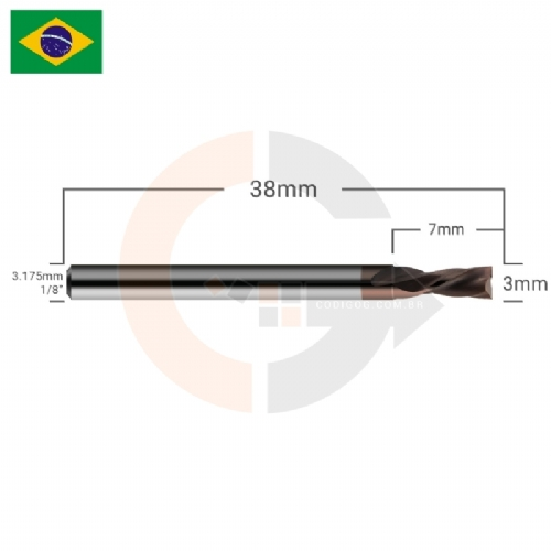 Ampliar foto Fresa down cut 2 cortes 3mm para chapas de aco inox e galvanizados Ampliar foto Fresa down cut 2 cortes 3mm para chapas de aco inox e galvanizados