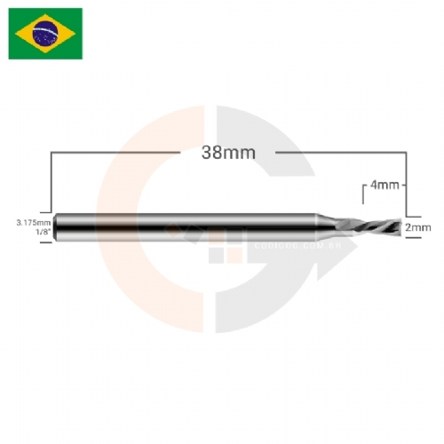 Ampliar foto Fresa down cut 2 cortes 2mm para aluminio Ampliar foto Fresa down cut 2 cortes 2mm para aluminio
