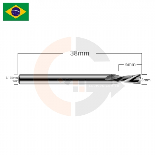 Ampliar foto Fresa down cut 2 cortes 3mm para chapas de aluminio Ampliar foto Fresa down cut 2 cortes 3mm para chapas de aluminio