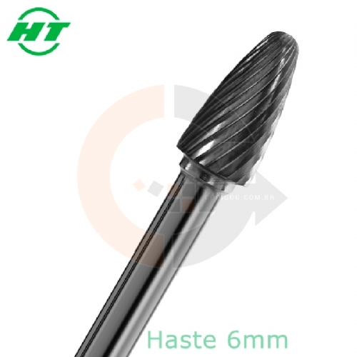 Lima Rotativa Arvore Arredondada 10 x 19mm Metal Duro Corte Simples Lima Rotativa Arvore Arredondada 10 x 19mm Metal Duro Corte Simples