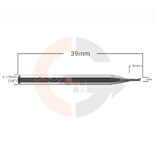 Ampliar foto Fresa 1 Corte para acrilico e outros plasticos 1mmx3mm Metal Duro Ampliar foto Fresa 1 Corte para acrilico e outros plasticos 1mmx3mm Metal Duro