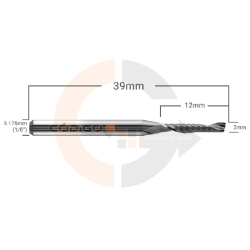 Ampliar foto Fresa 1 Corte para acrilico e outros plasticos 2mmx12mm Metal Duro Ampliar foto Fresa 1 Corte para acrilico e outros plasticos 2mmx12mm Metal Duro