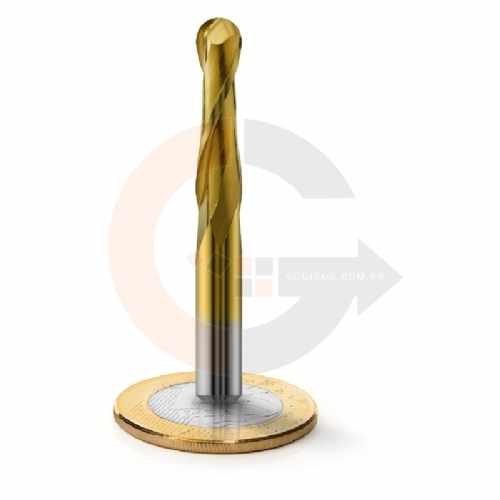 Fresa Esferica Ball Nose 6mm x 25mm Metal Duro com Titanio Fresa Esferica Ball Nose 6mm x 25mm Metal Duro com Titanio