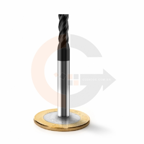 Fresa Topo 4 Cortes HRC45 5mm x 13mm cobertura AlTin Fresa Topo 4 Cortes HRC45 5mm x 13mm cobertura AlTin