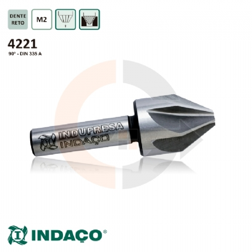 Escareador 8 x 90 graus corte a direita haste cilindrica DIN 335 A Indaco Escareador 8 x 90 graus corte a direita haste cilindrica DIN 335 A Indaco