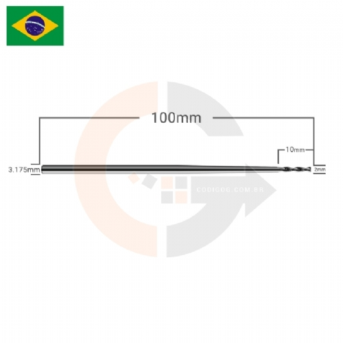 Ampliar foto Fresa Extra Longa 2 cortes 2mm topo reto Metal Duro Ampliar foto Fresa Extra Longa 2 cortes 2mm topo reto Metal Duro