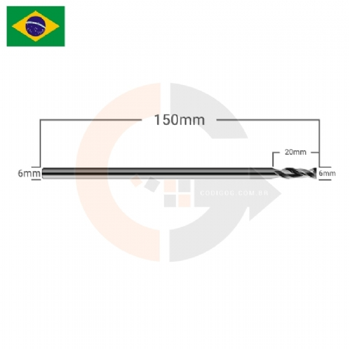 Ampliar foto Fresa Extra Longa 2 cortes 6mm topo reto Metal Duro Ampliar foto Fresa Extra Longa 2 cortes 6mm topo reto Metal Duro