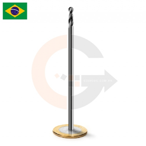 Fresa Longa 2 cortes 6mm x 20 x 150mm topo esferico Metal Duro Fresa Longa 2 cortes 6mm x 20 x 150mm topo esferico Metal Duro