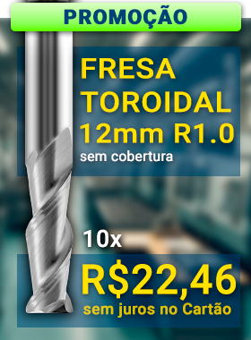 Fresa Toroidal 2 cortes 12mm R1.0